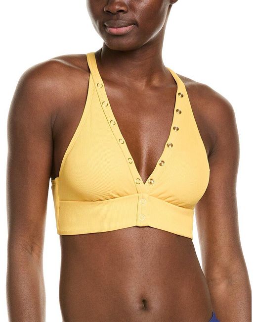 Robin Piccone Yellow Amy Halter Top