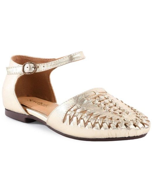 Seychelles White Crimson Leather Flat