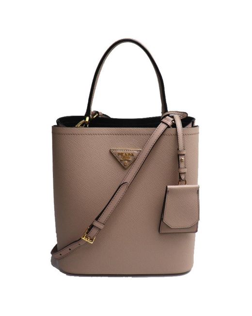 Prada Brown Saffiano Leather Shoulder Bag (pre-owned)