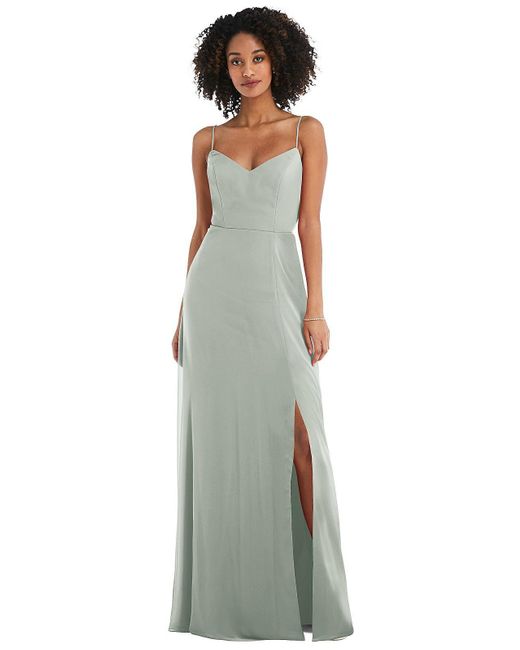 After Six Multicolor Tie-back Cutout Maxi Dress With Front Slit
