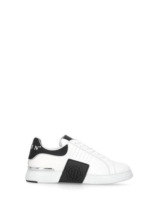 Philipp Plein White Lo-Top Hexagon Sneakers for men