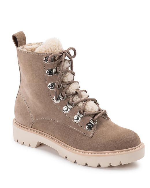 Dolce Vita Natural Polik Suede Cold Weather Shearling Boots