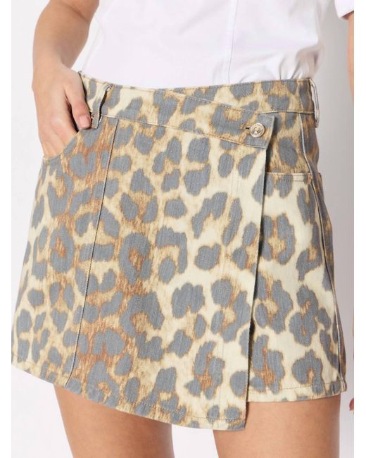 Berenice Natural Jery Leopard Skort