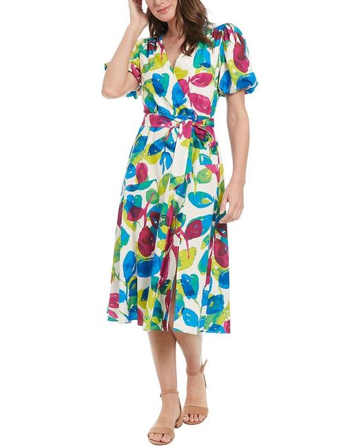 London Times Blue Midi Dress