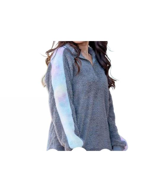 Southern Grace Blue Sherpa Pullover
