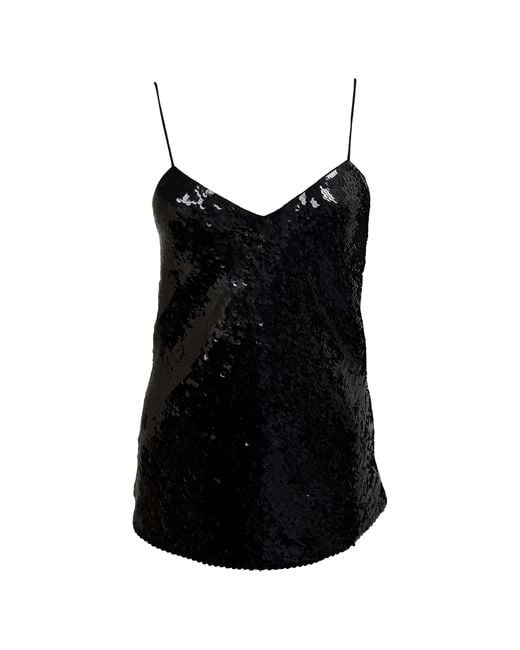 IRO Black Erna Sequined Camisole Top