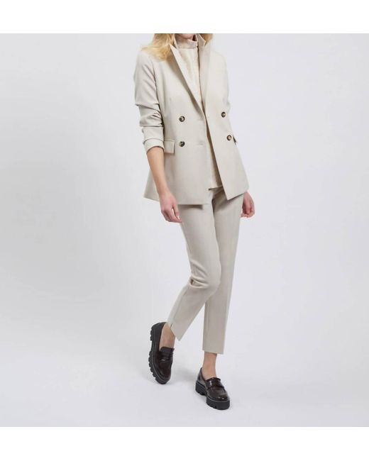 Estelle and Finn Natural Front Zip Ankle Pant In Sand