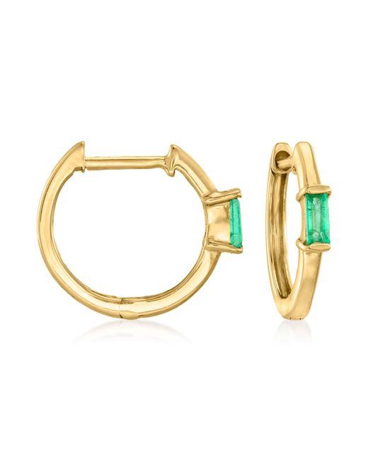 Ross-Simons Green Emerald Huggie Hoop Earrings