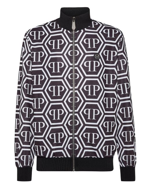 Philipp Plein Black Jogging Jacket Monogram for men
