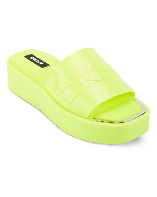 DKNY Yellow Laren Slip On Casual Slide Sandals
