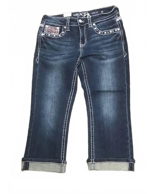 Grace In La Blue 'S Capri Jeans