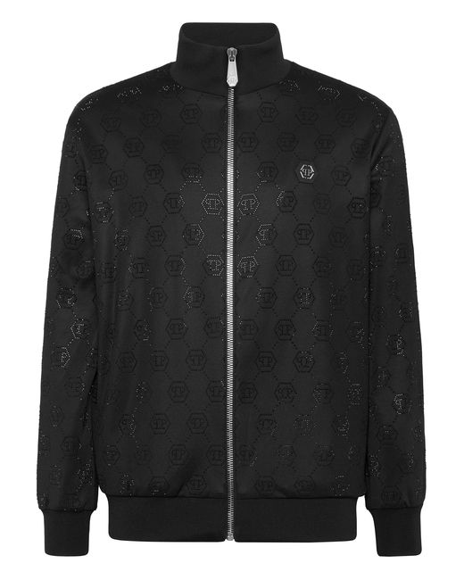 Philipp Plein Black Jogging Jacket Monogram for men