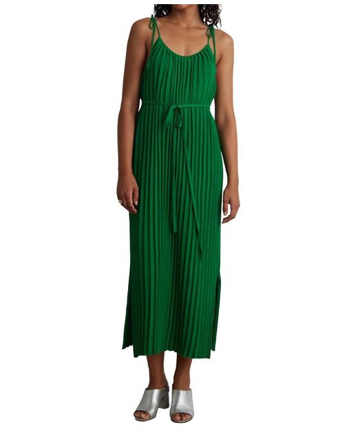 Eleven Six Green Simone Pleated Midi Dress
