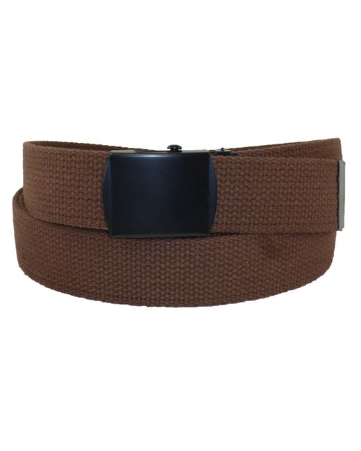 CTM Brown Fabric Big & Tall Adjustable Belt With Buckle for men