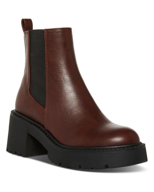 Madden Girl Brown Trust Faux Suede Lug Sole Chelsea Boots