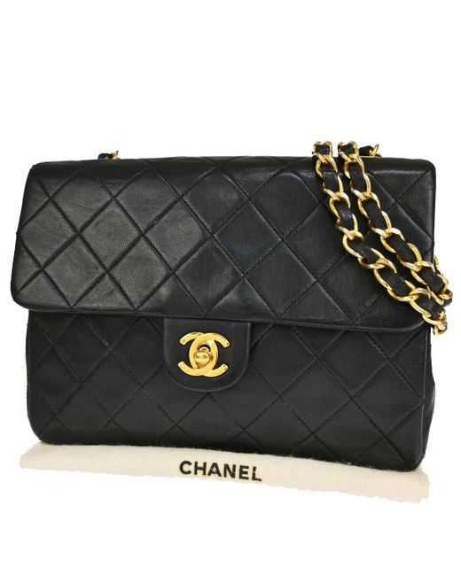 Chanel Black Mini Matelassé Pony-style Calfskin Shoulder Bag (pre-owned)
