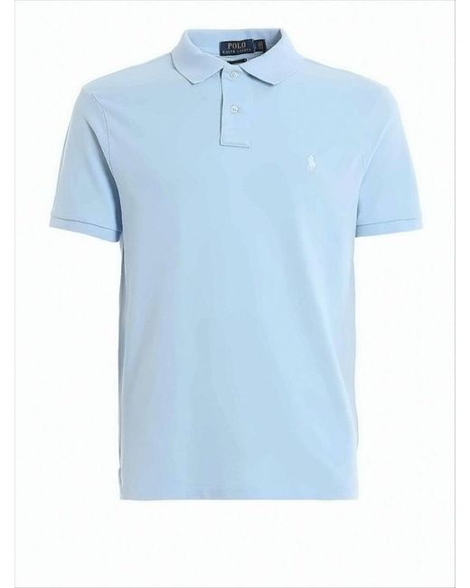 Polo Ralph Lauren Blue Short-Sleeve Polo Shirt With Classic Collar And Subtle Logo for men