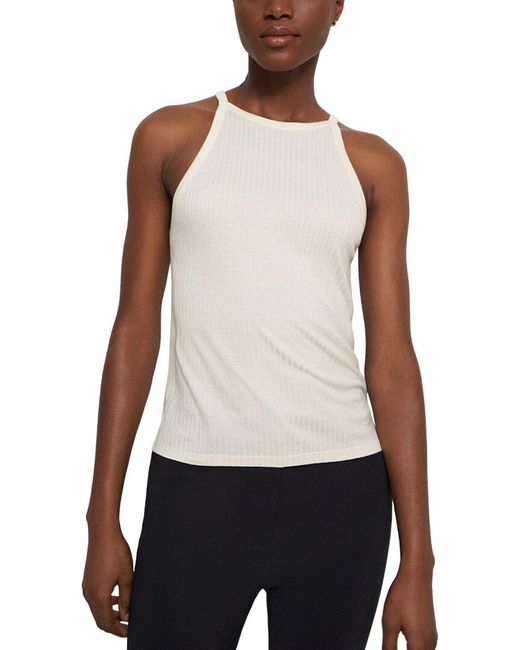 Theory White Cropped Halter Top