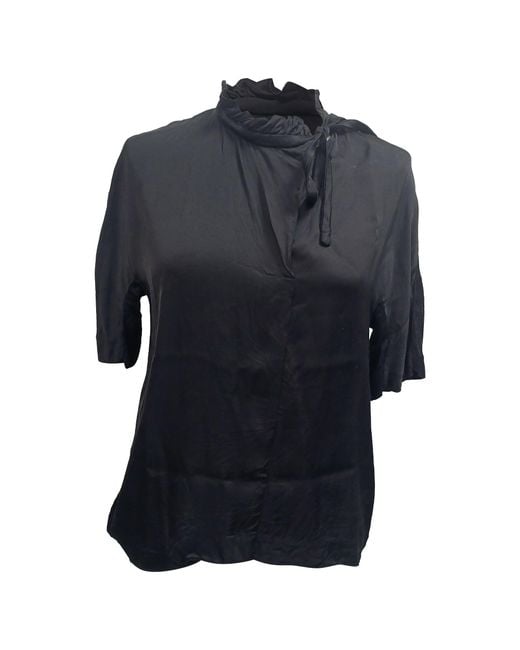 Sandro Blue Sandro Ruffled Neck