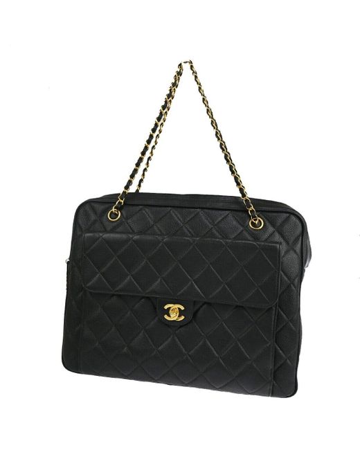 Chanel Black Matelassé Calfskin Shoulder Bag (pre-owned)