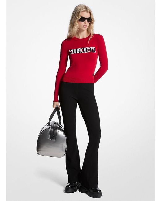 Michael Kors Red Courchevel Knit Sweater