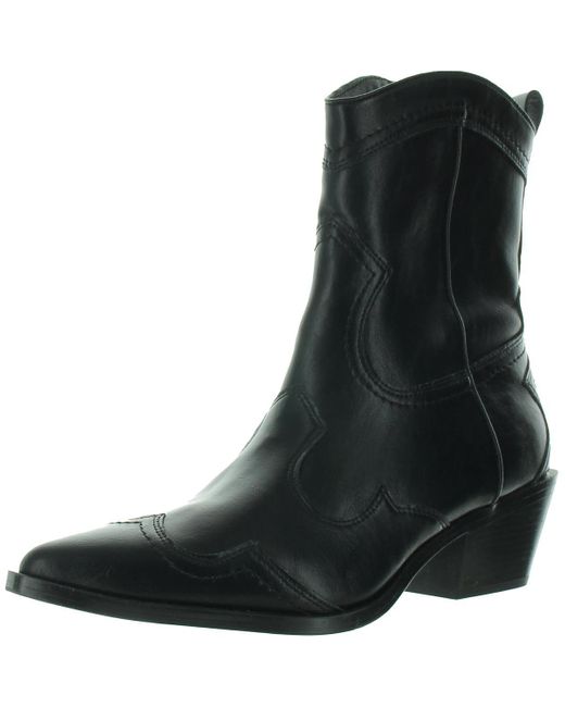Madden Girl Black Swifty Embroidered Manmade Cowboy, Western Boots