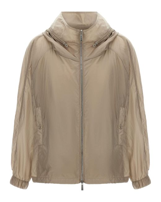 Moorer Brown Polyester Shell Jacket