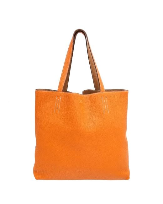 Hermès Orange Bicolor Reversible Double Sens 35 Tote Bag
