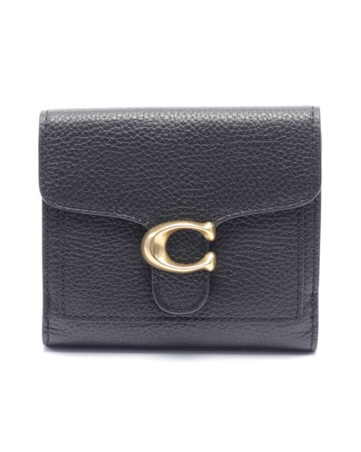 COACH Blue Tabby Small Wallet W Hook Wallet Bi-fold Wallet Leather