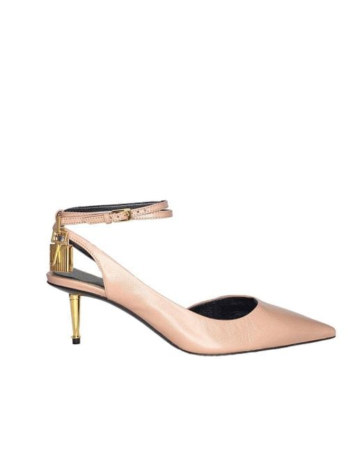 Tom Ford Metallic Slingback Pumps Kitten Heel 55