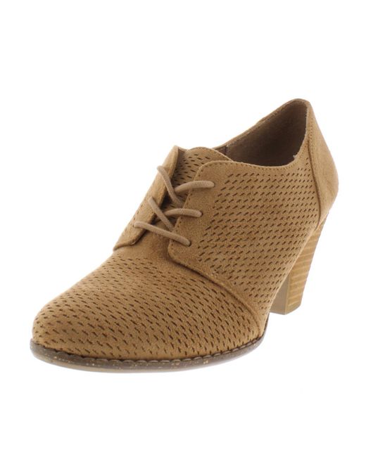 Dr. Scholls Brown Credit Faux Suede Lace Up Booties