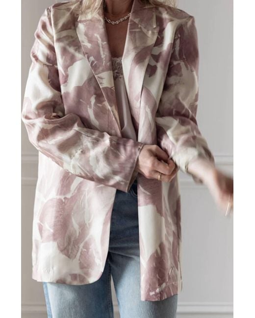 Alysi Pink Brushed Print Jacket