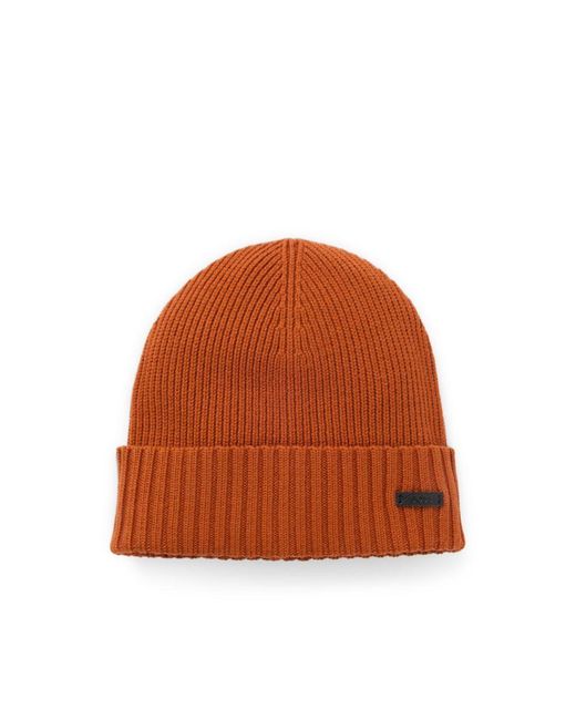 Boss Brown Beanie Hat for men