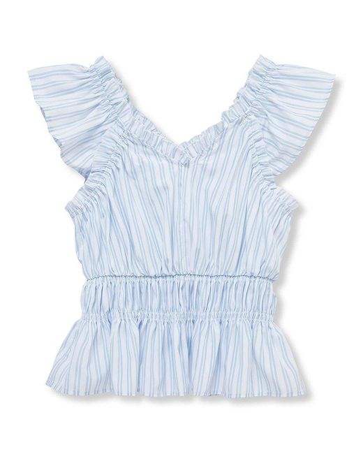 Habitual Blue Flutter Sleeve Top