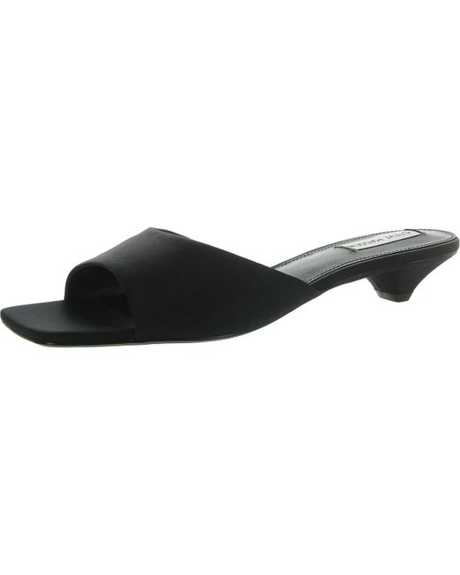 Steve Madden Black Joanie Satin Kitten Mule Sandals