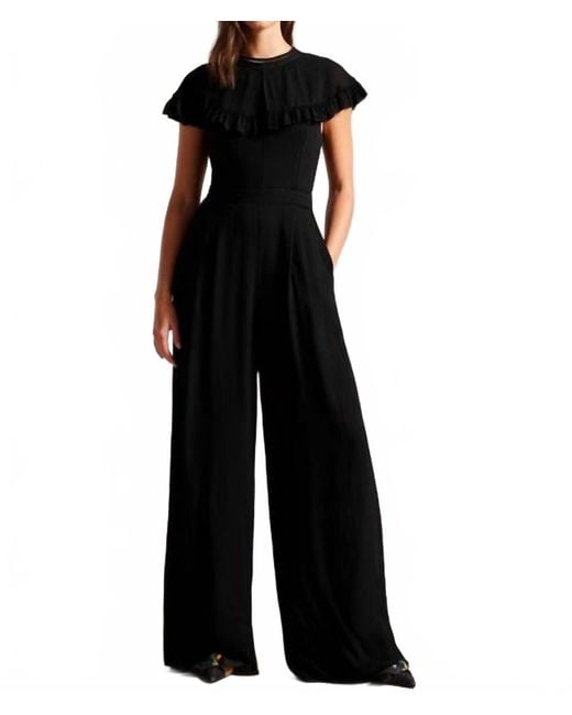 Ted Baker Black Olivee Cape Jumpsuit