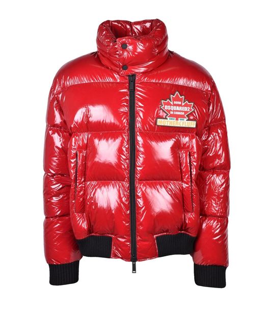 DSquared² Red Polyamide Zip Down Jacket for men