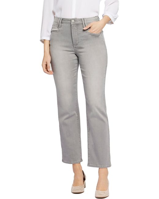 NYDJ Gray Relaxed Ankle Straight Leg Jeans