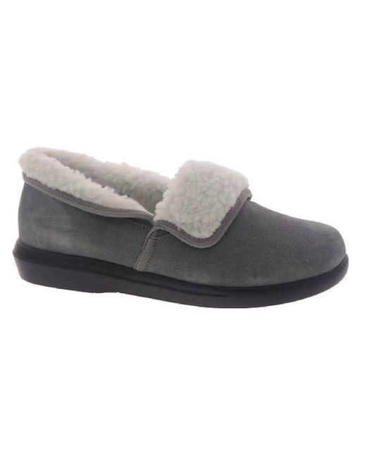 Propet Gray Colble Suede Slip On Moccasin Slippers