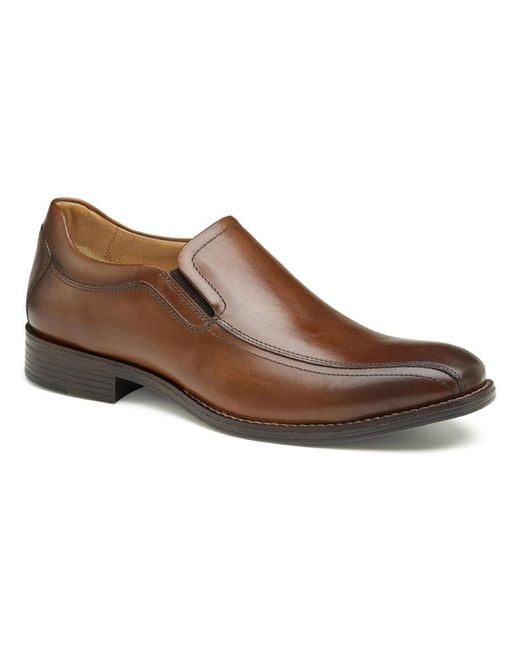 Johnston & Murphy Brown Lewis Leather Slip On Loafers for men