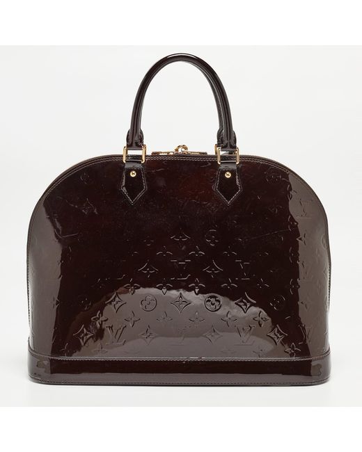 Louis Vuitton Brown Amarante Monogram Vernis Alma Gm Bag