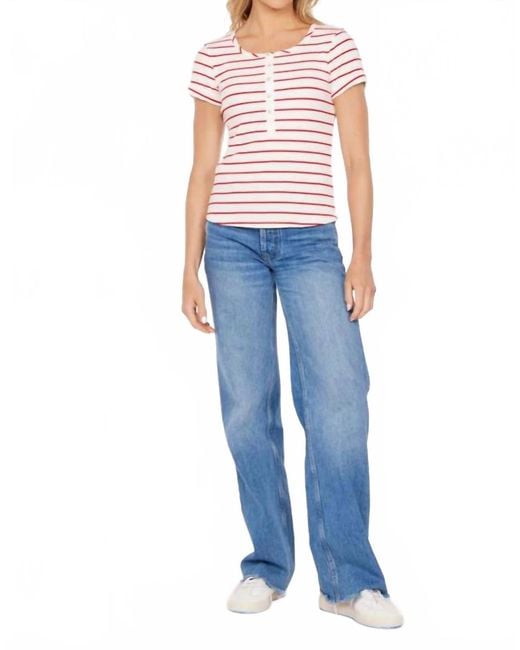 Mod-o-doc Blue Slim Henley Top