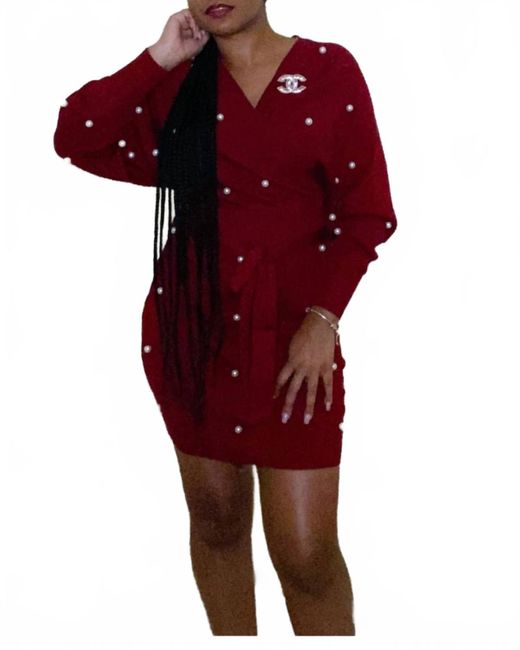 JBLA Red Pearl Me Dress