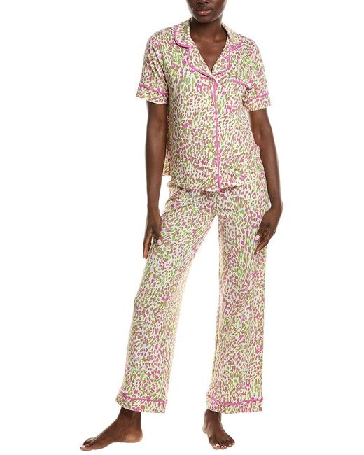 Room Service Pjs Natural 2Pc Pant & Shirt Pajama Set