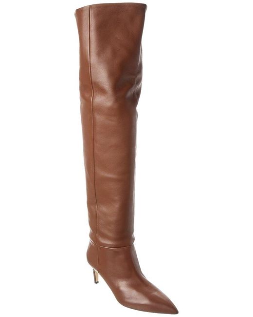Paris Texas Brown Stiletto Leather Over-the-knee Boot