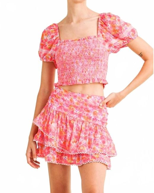 Reset By Jane Pink Ruffle Skirt Set