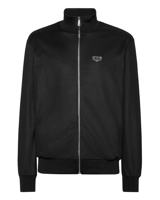 Philipp Plein Black Jogging Jacket Ls Iconic Plein for men