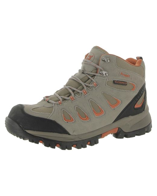 Propet Gray Ridge Walker Suede High Top Hiking, Trail Shoes for men