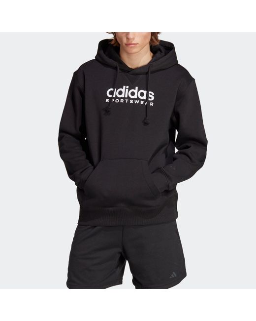 adidas All Szn Fleece Graphic Hoodie in Black for Men | Lyst