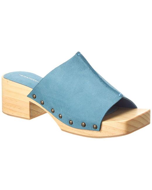 INTENTIONALLY ______ Blue Ps Suede Sandal